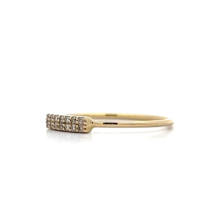.06 Diamond Stackable Pave Ring in Yellow Gold