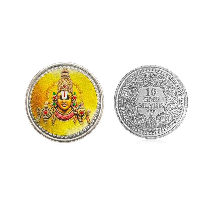 10 Gram 999 Pure Silver Coin — Tirupati Balaji Color Print