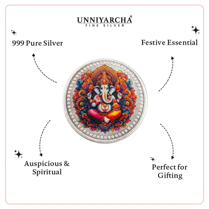 10g 999 Silver Lord Ganesha Coin | BIS Hallmarked