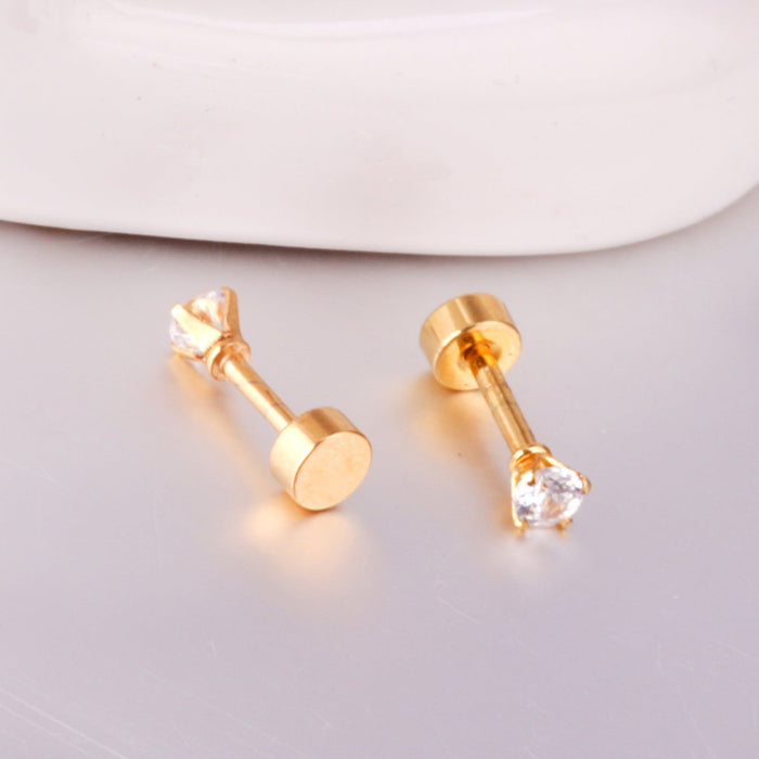 12 pairs 3mm/5mm/6mm gold/steel four-grip round mixing screw plugs asonjewelry