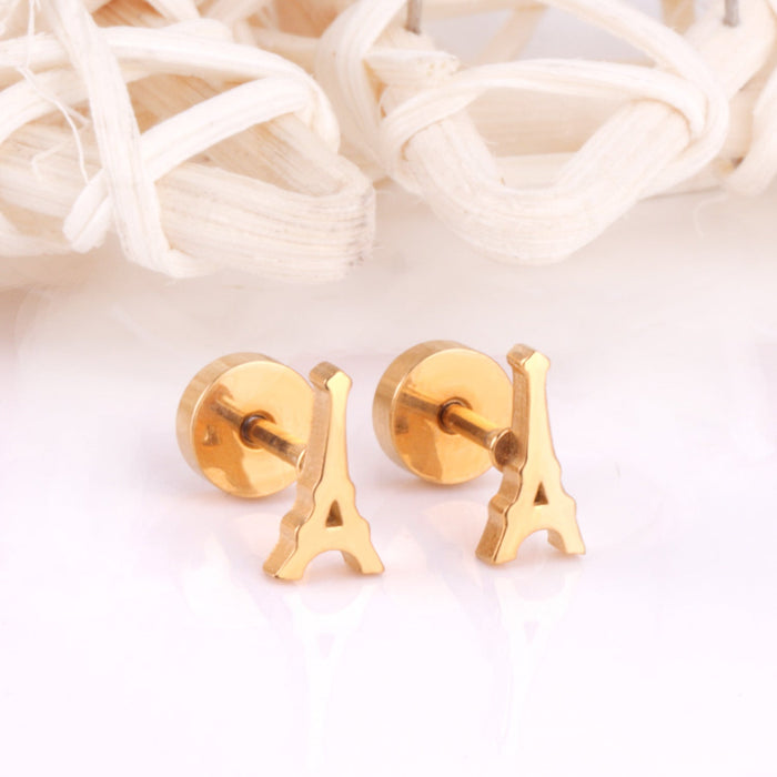 12 pairs Gold Color Cutout Screwback Earrings without Diamonds asonjewelry
