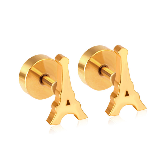 12 pairs Gold Color Cutout Screwback Earrings without Diamonds asonjewelry