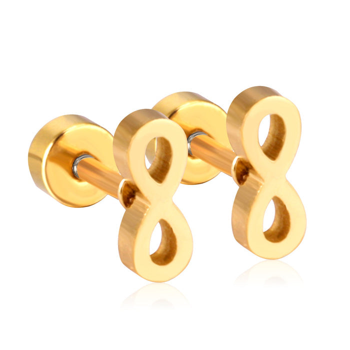 12 pairs Steel/Gold Frosted Screw In Stud Earrings without Diamonds asonjewelry