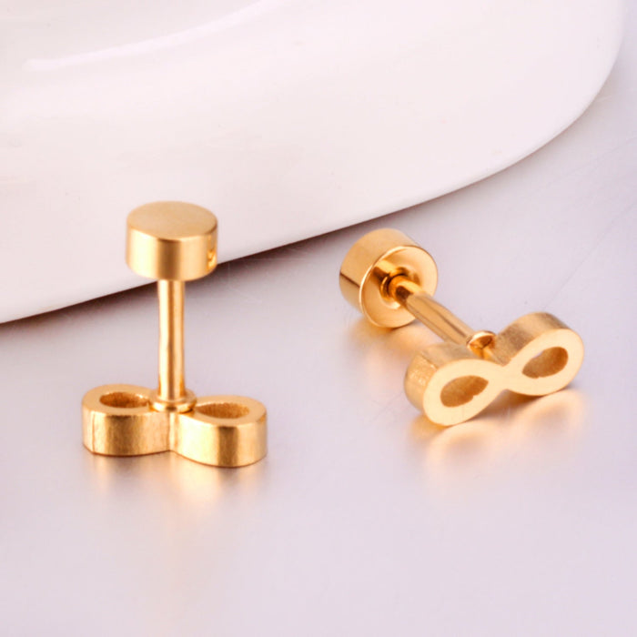 12 pairs Steel/Gold Frosted Screw In Stud Earrings without Diamonds asonjewelry