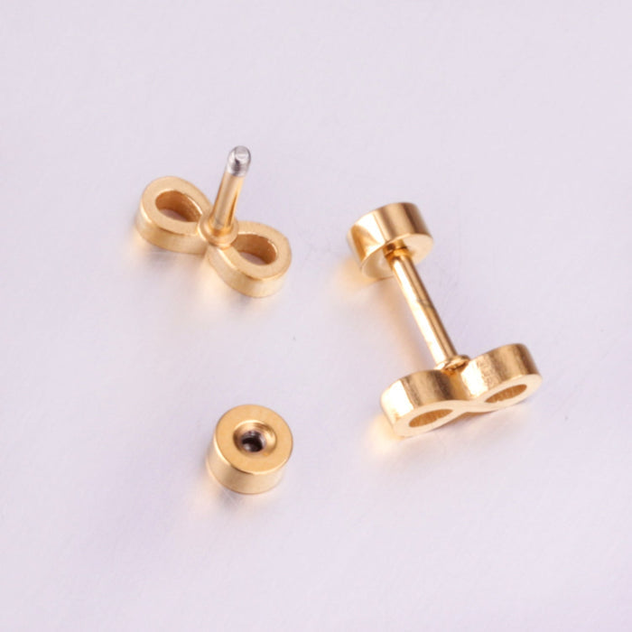 12 pairs Steel/Gold Frosted Screw In Stud Earrings without Diamonds asonjewelry