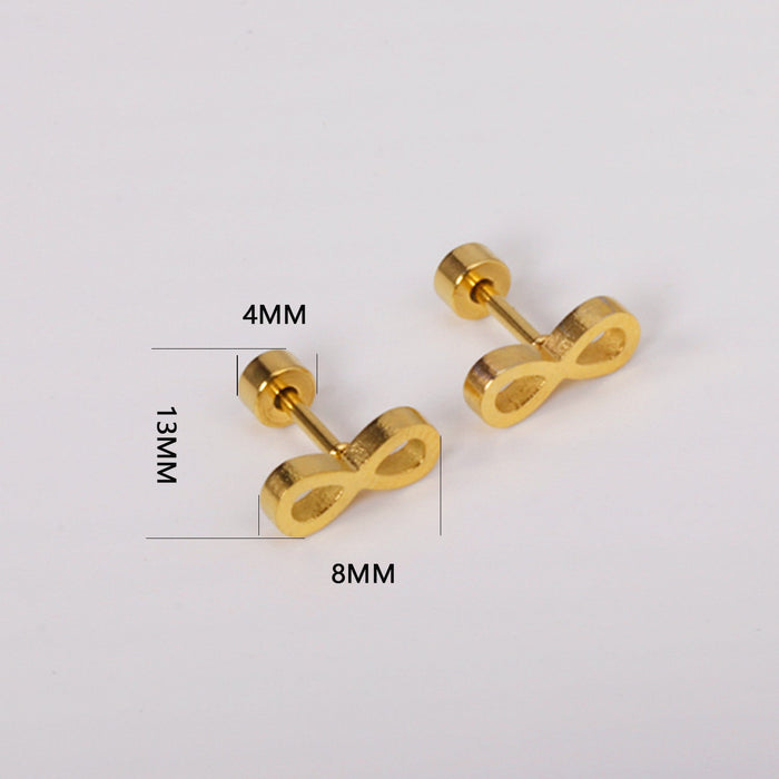 12 pairs Steel/Gold Frosted Screw In Stud Earrings without Diamonds asonjewelry