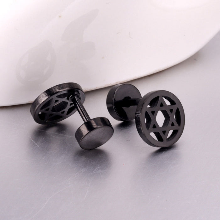 12 pairs steel/gold/black screw-in stud earrings without diamonds asonjewelry
