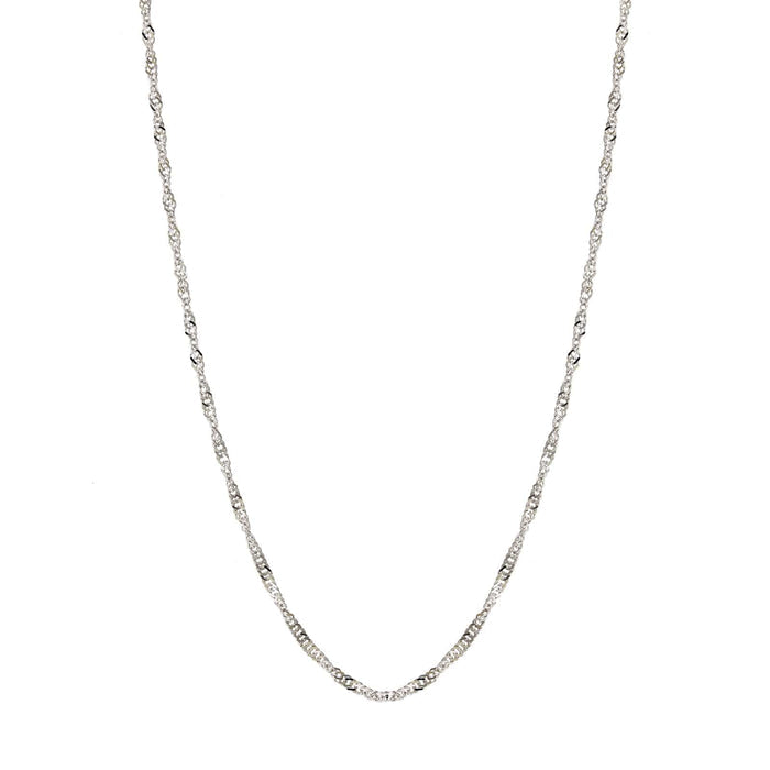 14K White Gold Singapore Chain