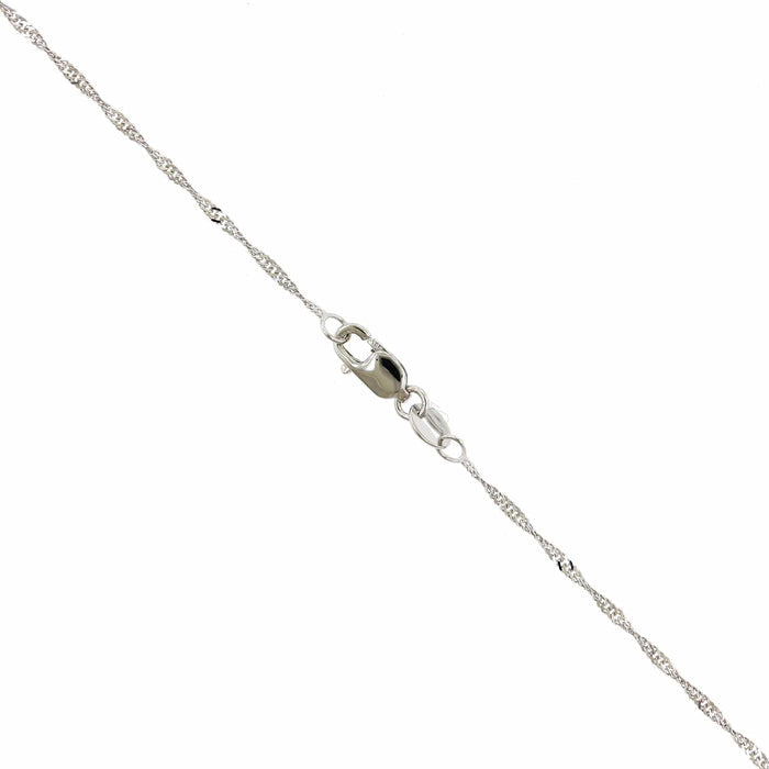 14K White Gold Singapore Chain