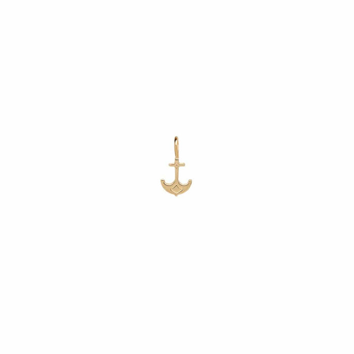 14K Yellow Gold Anchor Charm
