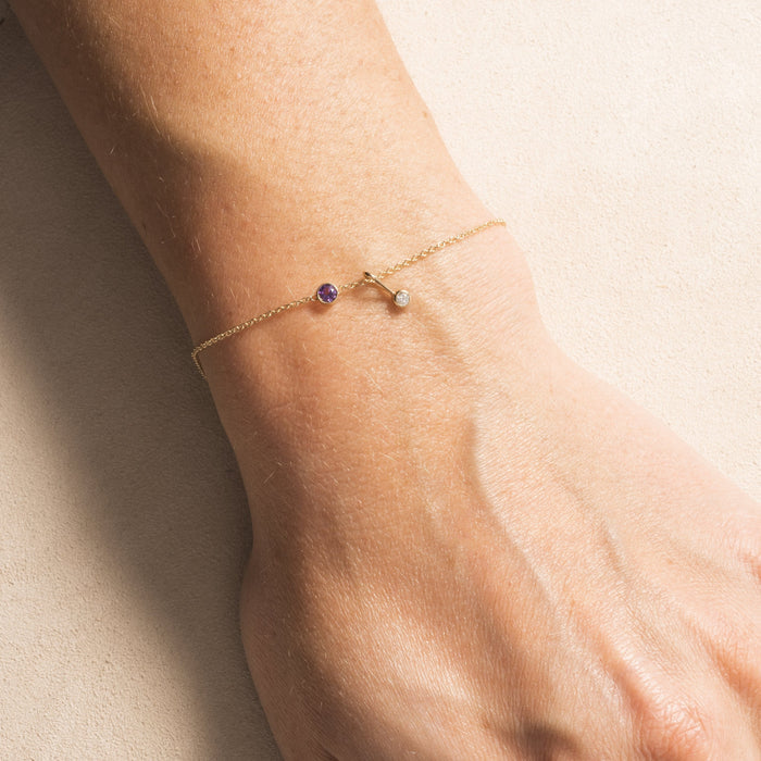 14K Yellow Gold Diamond Charm
