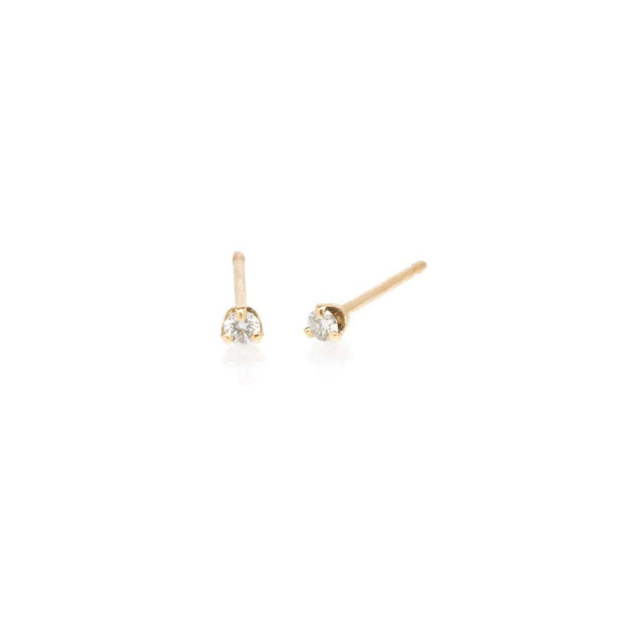 14K Yellow Gold Prong Set Diamond Stud Earrings