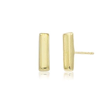 14K Yellow Gold Small Bar Studs
