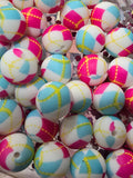 15mm silicon beads- Plaid lines