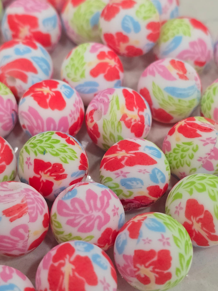 15mm Silicon beads gumamela flowers