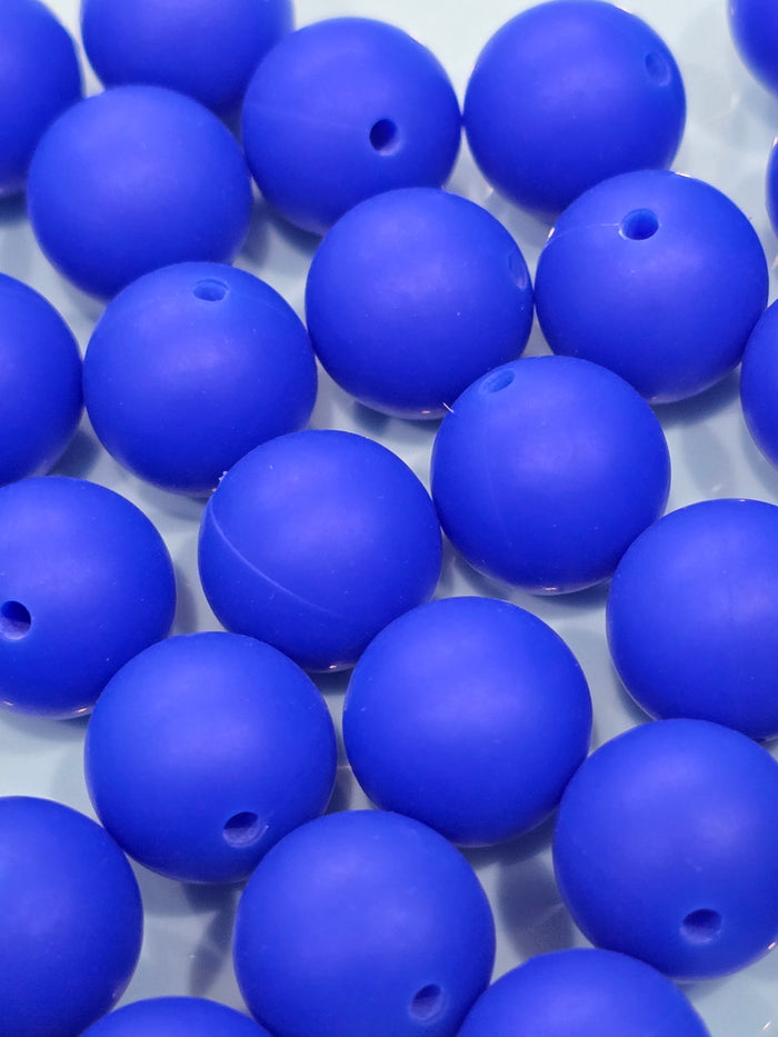 15mm Silicon solid royal blue