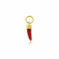 24K Yellow Gold Cornicello Horn Charm