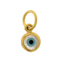 24K Yellow Gold Quartz Evil Eye Charm