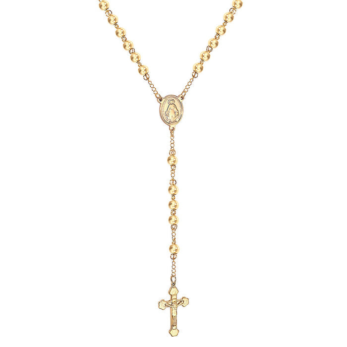 3-Golden Jesus Chain-6MM asonjewelry