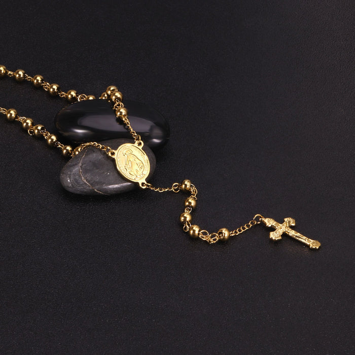3-Golden Jesus Chain-6MM asonjewelry