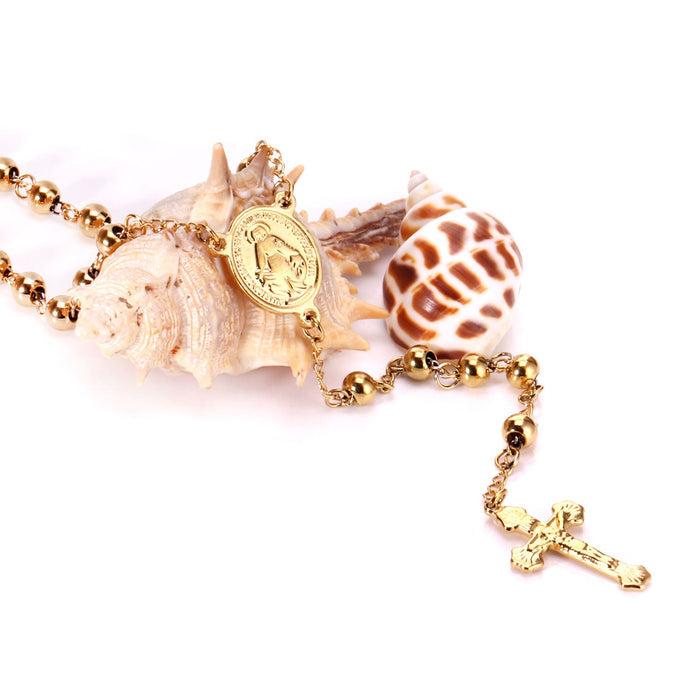 3-Golden Jesus Chain-6MM asonjewelry
