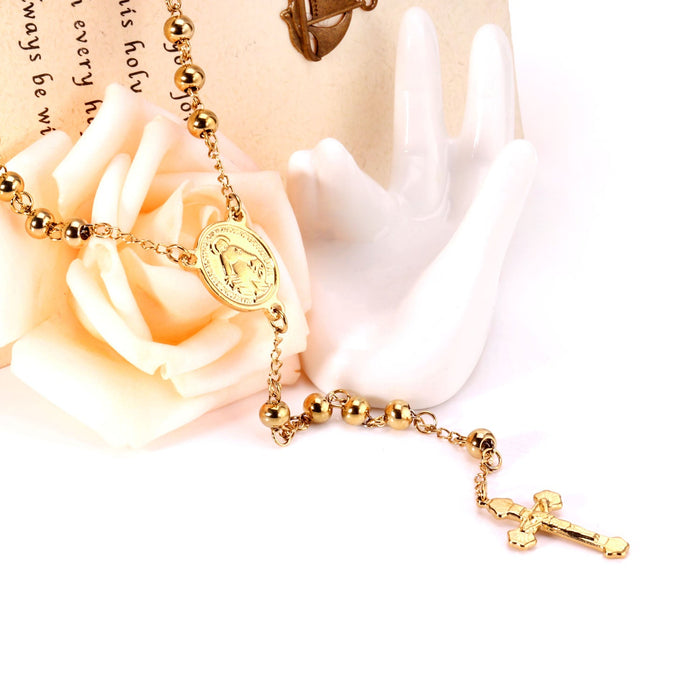 3-Golden Jesus Chain-6MM asonjewelry
