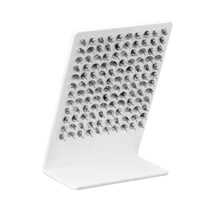 4-6-8mm Snapback Steel/Golden Half White Pearl Stud Earrings asonjewelry