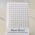 4-8mm Gold/ Steel White Pearl Stud Earrings for Snapbacks asonjewelry