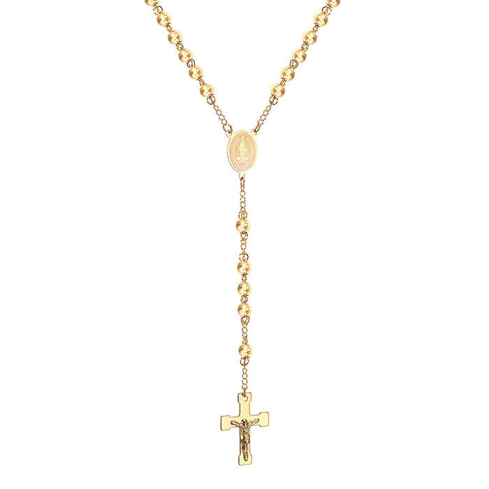 5-Golden Jesus Chain-6MM asonjewelry