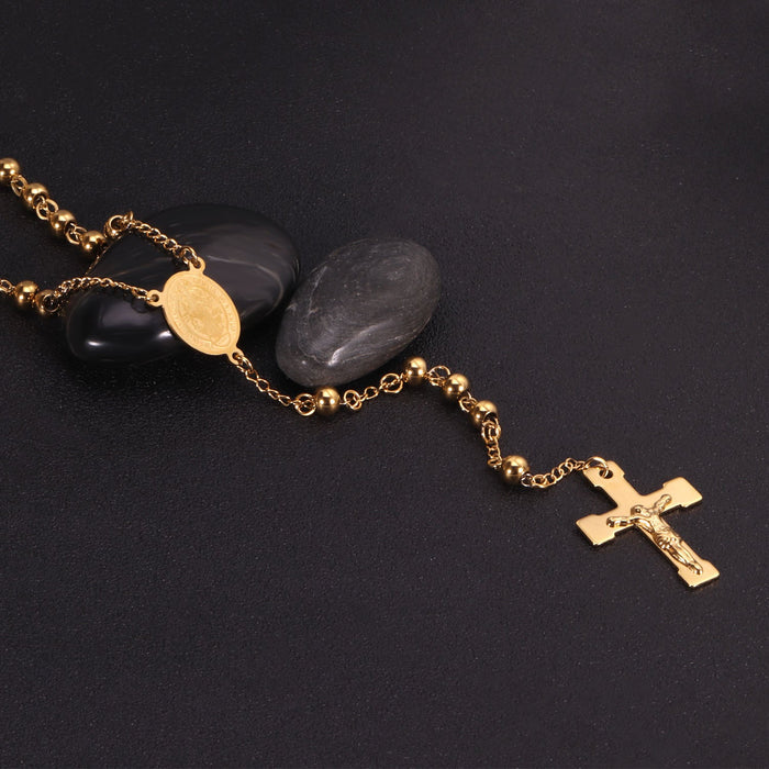 5-Golden Jesus Chain-6MM asonjewelry