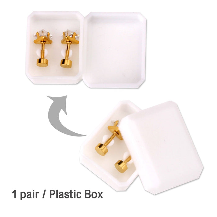 6mm/4mm gold & steel colored triangular mix drill plugs asonjewelry