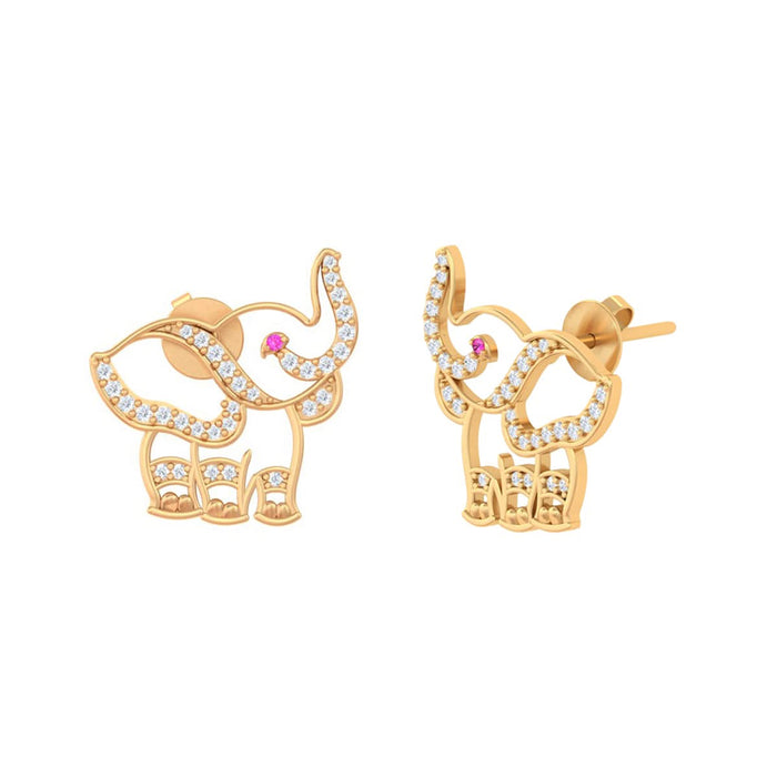 925 Pure Silver Baby Elephant Stud Earrings