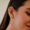 925 Pure Silver Elephant Floral Garden Vine ear cuff