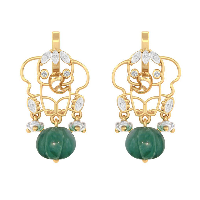 925 Pure Silver Elephant Pearl bugadi Earring