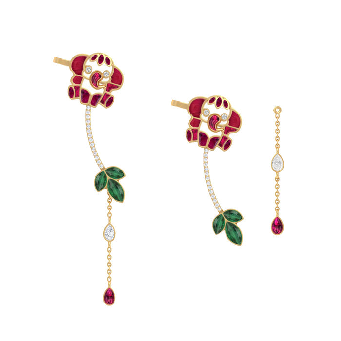 925 Pure Silver Elephant Vine Ear Cuff Earring