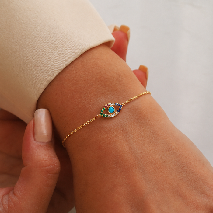 925 Pure Silver Evil Eye Bracelet