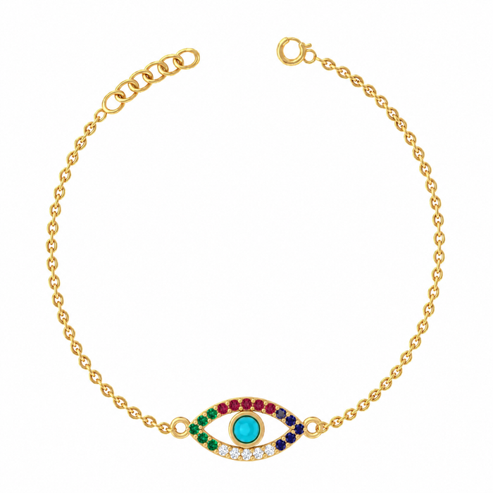 925 Pure Silver Evil Eye Bracelet