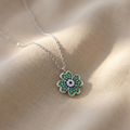 925 Pure Silver Evil Eye Clover Pendant