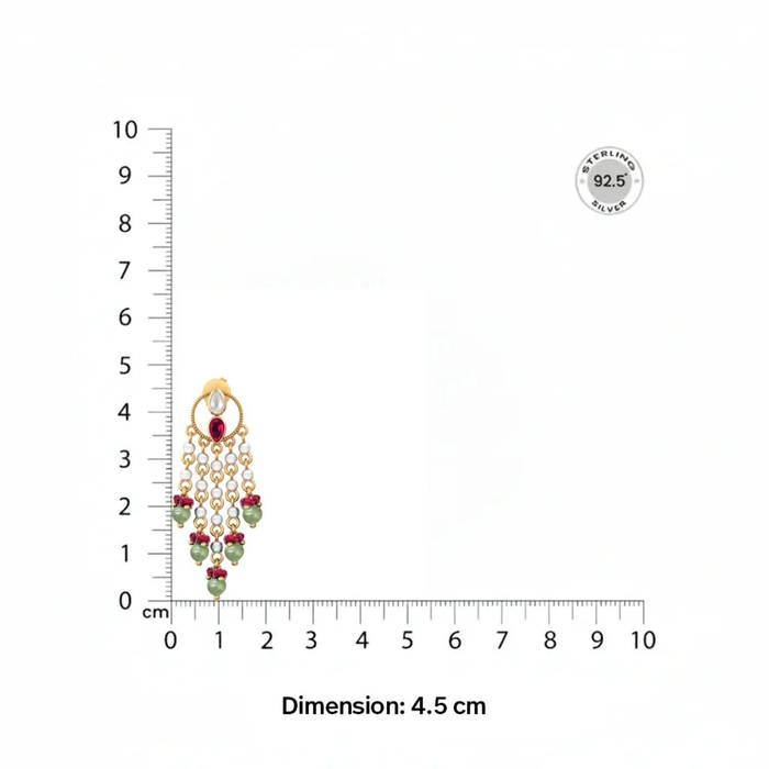 925 Pure Silver Gold-Plated Heirloom Festive Chandelier Earrings