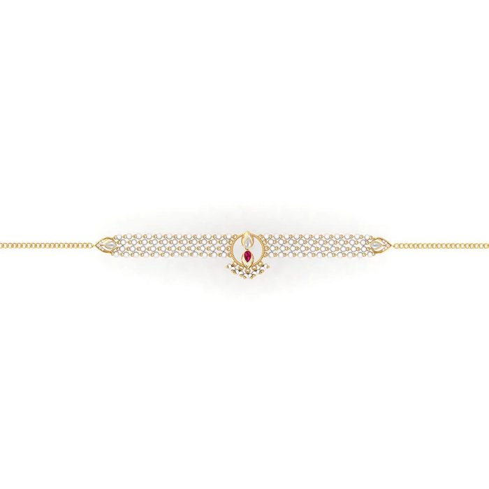 925 Pure Silver Gold-Plated Heirloom Pearl Choker Necklace