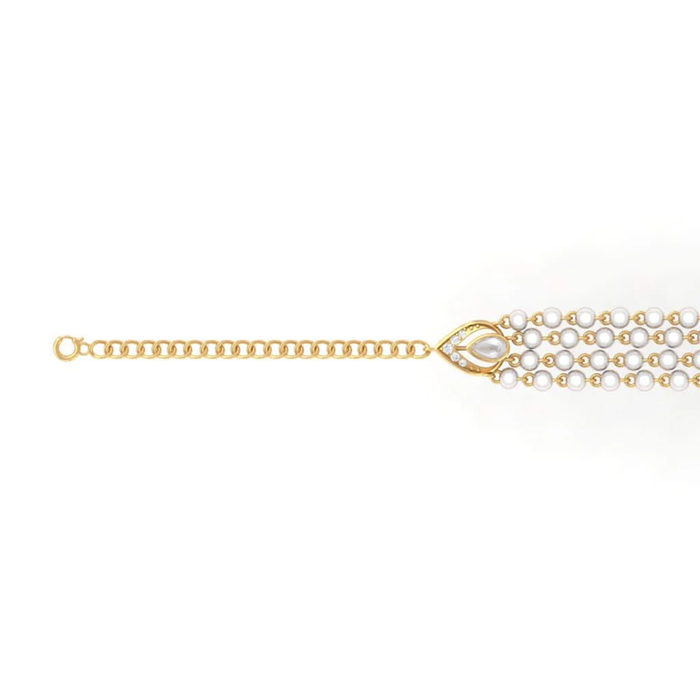 925 Pure Silver Gold-Plated Heirloom Pearl Choker Necklace