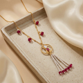 925 Pure Silver Gold-Plated Heirloom Tassel Statement Necklace