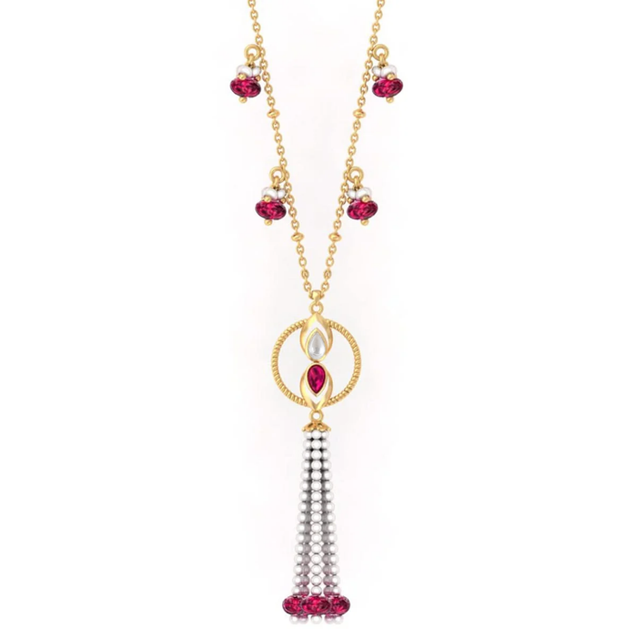925 Pure Silver Gold-Plated Heirloom Tassel Statement Necklace