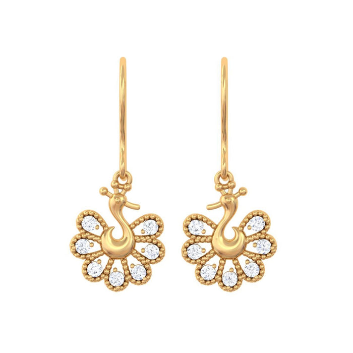 925 Pure Silver Peacock Drop Earrings