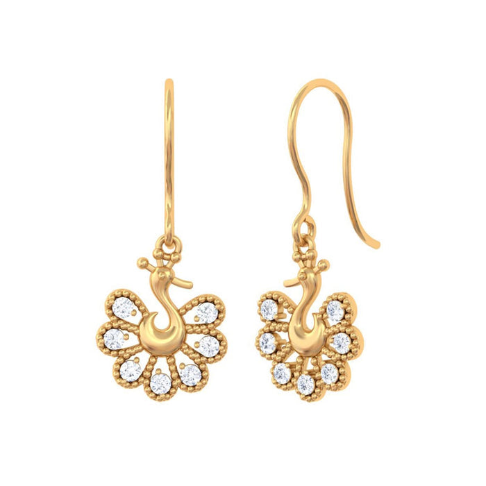 925 Pure Silver Peacock Drop Earrings