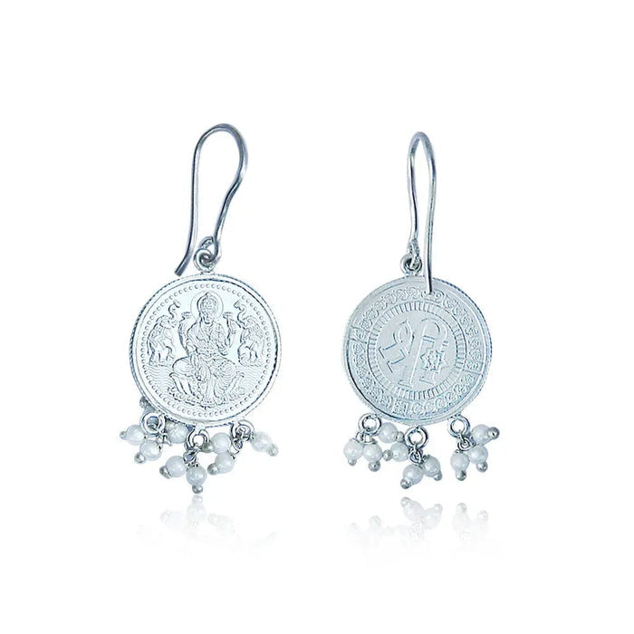 92.5 Silver coin Lakshmi Earring