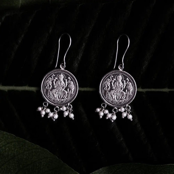 92.5 Silver coin Lakshmi Earring