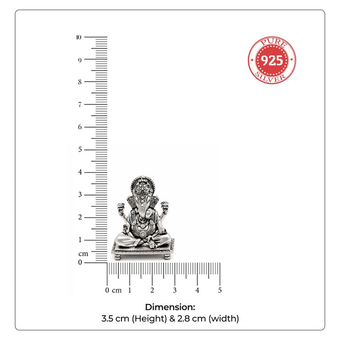 925 Silver Divine Ganesha Idol