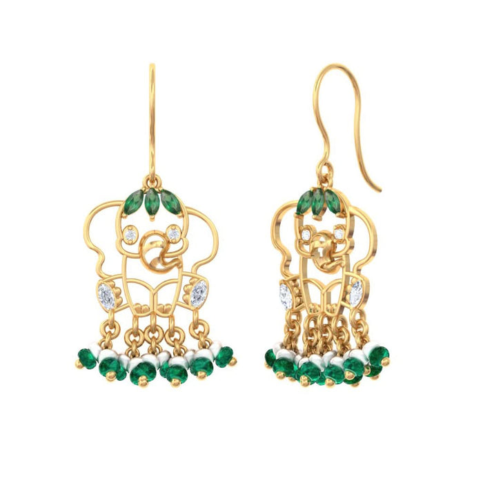 925 Silver Elephant Hook Earrings (Gold Plating)