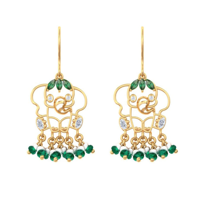 925 Silver Elephant Hook Earrings (Gold Plating)